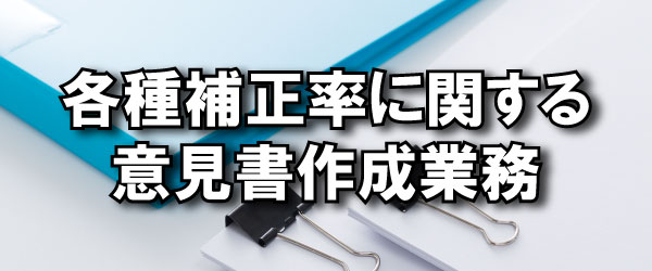 各種補正率に関する意見書作成業務